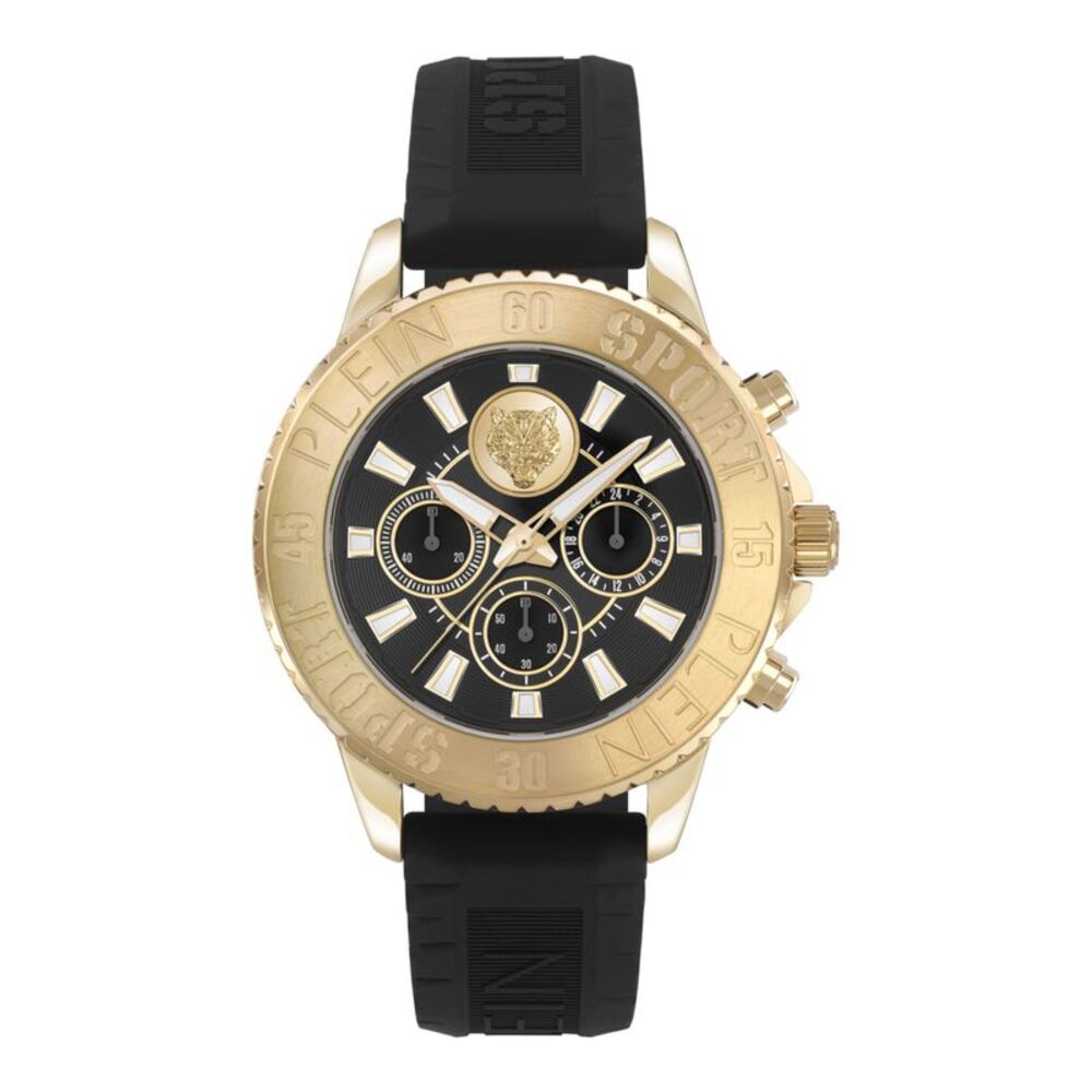 Plein Sport Glam Chrono Silicone Watch Gold Mens